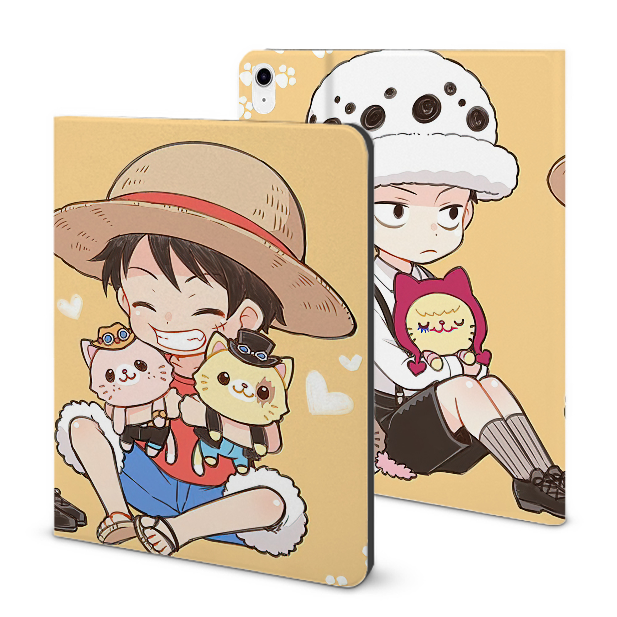 （画像用） ワンピース ONE PIECE IPad ケース ブック型 PUレザー TPU 耐衝撃 軽量 薄型 ペン収納なし 全面保護 IPad 各モデル対応